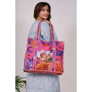 Boho Printed <b>Quilted</b> <b>Tote</b> <b>Bag</b> Women's Summer/Autumn Shoulder <b>Bag</b> for Shopping, Travel, Work & Everyday Style - Product Image 1