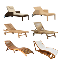Chaise longue de piscine en rotin, transat de piscine écologique, transat de jardin pour hôtel, villa, maison et plage