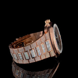 Wholesale Price Luxury Square Antique Business Glass Moissanite <b>Watches</b> VVS Iced <b>Skeleton</b> Presidential Quartz Diamond Tester - Product Image 5