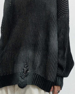 Personalizado Spray Color cuello alto de las mujeres de Otoño de peso pesado chaleco sin mangas suéter Casual frente Logo manga larga acanalado - Product Image 4