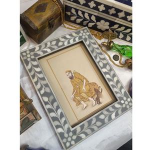 Top Quality Handmade UV Decorative Bone Inlay Wooden Photo <b>Frame</b> Elegant Floral Indian Design Foldable Customizable for Modern - Product Image 6