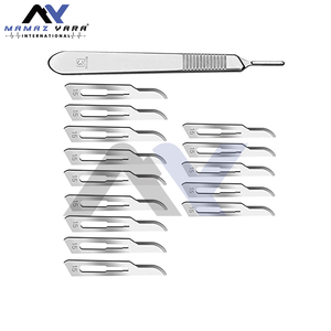 Paquete de 15 cuchillas de 15 y mango de bisturí de acero inoxidable, tamaño 15 cuchillas de bisturí con bisturí de cuchillo, Dermablade de acero de alto carbono - Product Image 5