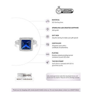 Anillo de moda llamativo zafiro azul en plata 925 - Product Image 4