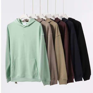 Sweats à capuche pour hommes de conception haut de gamme 2026, tissu 100% coton, grammage lourd, épaules tombantes, motif uni, taille XL, sweats à capuche pour hommes - Product Image 2