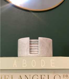 Ensemble de sous-verres en marbre d'onyx blanc, faits à la main, pierre naturelle, sous-verres pour boissons de 4 pouces - Product Image 2