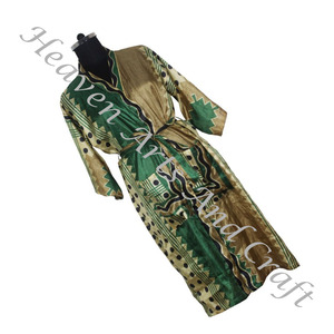 KL018 antiguo Floral seda Vintage Sari Kimono chaqueta de estilo largo caliente aspecto encantador estilo bohemio Vintage Sari Kimono Chaqueta larga - Product Image 5