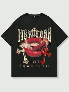 เสื้อสตรีทไซส์ใหญ่สำหรับผู้ชายเสื้อคอตตอนพิมพ์ลายสำหรับใส่ได้ทั้งชายและ100% โลโก้ตามสั่ง - Product Image 6