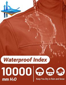 Chaqueta Softshell con capucha de retazos de otoño con logotipo personalizado para hombre, transpirable, larga, de talla grande, impermeable, cortavientos para senderismo - Product Image 5