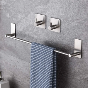 Wholesale High Quality Stainless Steel European Style Towel Bar <b>Rail</b> Foldable WallMounted Hook <b>Hanger</b> for Bath Hotels - Product Image 3