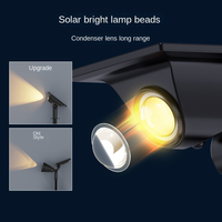 Projecteur solaire rond noir, lumière LED de jardin étanche IP65, 6000K Ra80 à intensité variable, 180° °   Faisceau large pour l'aménagement paysager extérieur des arbres