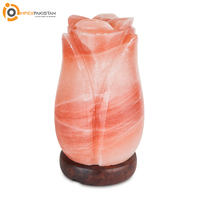 Lampe à fleurs en sel rose de l'Himalaya pour la décoration de la maison - Haute qualité