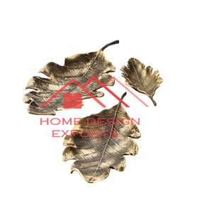 ชามอาหารดีไซน์ใบไม้สีทองสำหรับใช้ในบ้านและโรงแรมตกแต่งโต๊ะด้วยโลโก้ที่กำหนดเองได้ - Product Image 1