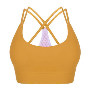 Soutien-gorge de sport moulant pour femme, débardeur de yoga, dos sexy, sous-vêtements de sport, bonnet complet, bretelles fixes, taille élastique, ensemble - Product Image 3
