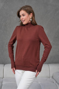 Suéter de Punto con Cuello Alto y Botones, Estilo Moderno para Mujer, Manga Larga, Deportivo, Casual, Elegante para Oficina, Oportunidad de Venta al Por Mayor - Product Image 2