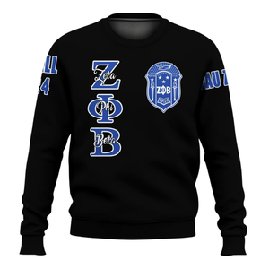 Sweat-shirt à col rond pour femme Zeta Phi Beta 1920, lettres grecques, bleu, vêtements brodés de la sororité - Product Image 1