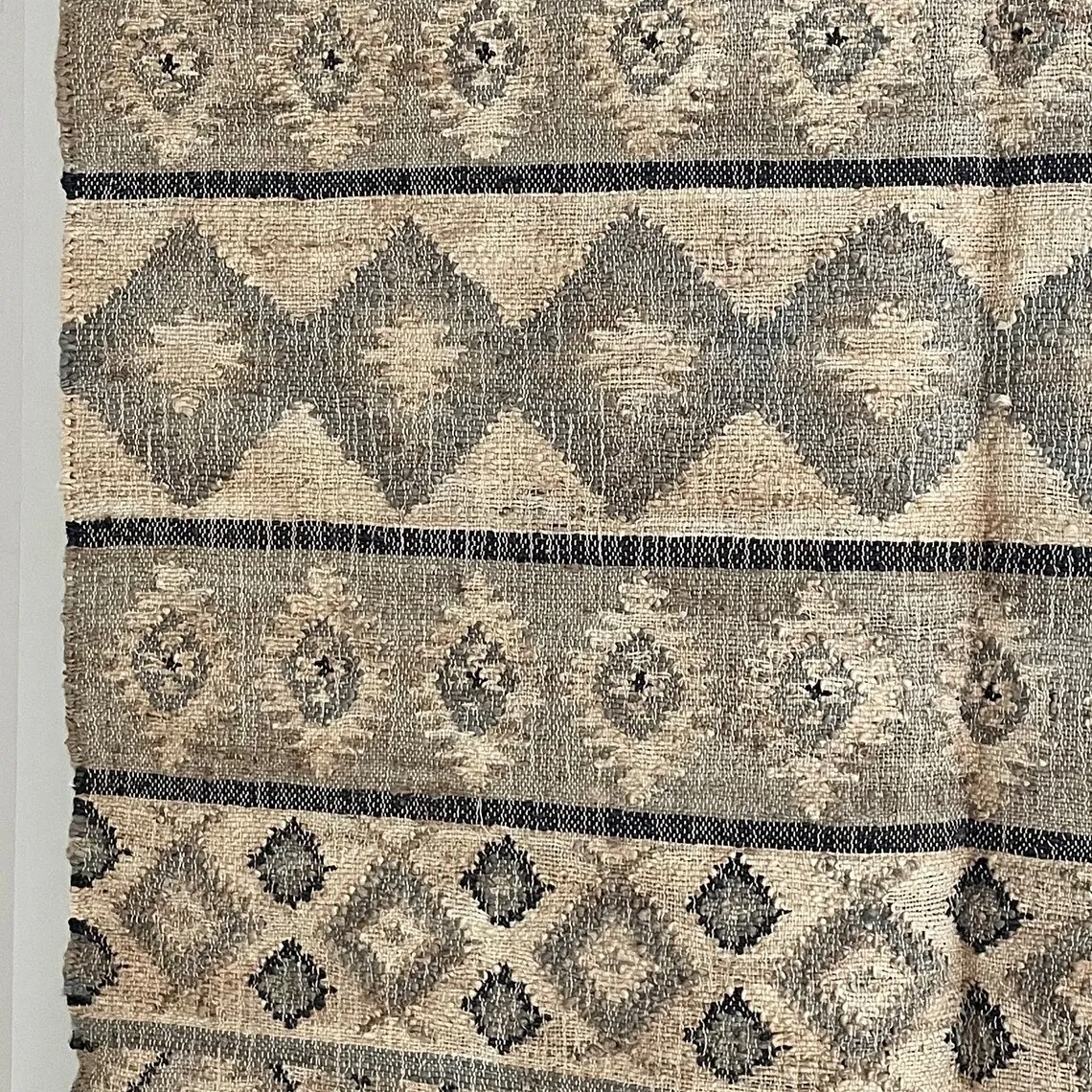 Alfombras de algodón de cáñamo Kilim, alfombra Vintage abstracta