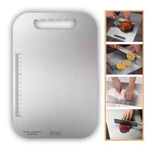 Tabla de cortar de acero inoxidable, tabla de preparación de cocina personalizada, duradera, no tóxica, ligera, apta para lavavajillas, 4mm de espesor - Product Image 5