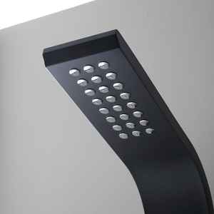 Panel de Ducha de Hidromasaje de Aluminio Negro con Cabezal de Ducha de Lluvia para Conjuntos de Baño - Product Image 6