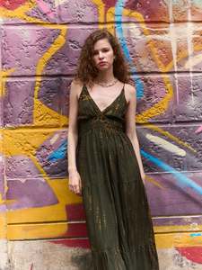 Vestido de noche elegante de verano para mujer Modesto cuello en V profundo mejor diseño Maxi vestidos casuales Peter largo Maxi vestido al mejor precio - Product Image 4