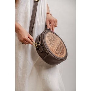 LW Vintage Brown Leather Handbag Women Handmade Real Goat Leather Single Strap Embroidery <b>Sling</b> <b>Bag</b> Bohemian Portable Dress <b>Bag</b> - Product Image 3