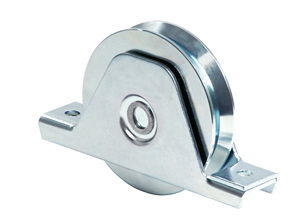 Ruota per cancelli con supporto a gola a Y e 1 cuscinetto Art. 335y Mm.120x20 - Product Image 1
