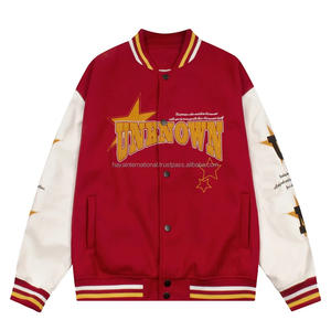 Chaqueta Varsity de Invierno para Hombre, de Alta Calidad, Bordado Personalizado al por Mayor, Chenilla, Tallas Regulares, Cuello Alto, Logotipo Frontal - Product Image 1