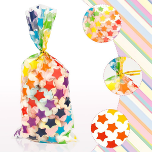 ถุงกระดาษแก้วพลาสติกแบบย่อยสลายได้100ชิ้นต่อชุดพร้อมสายรัดสำหรับห่อขนมและขนมหวานงานปาร์ตี้ของขวัญที่โปรดปราน - Product Image 6