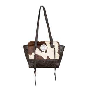 Luxury High Quality Bohemian Autumn Custom Cowhide Leather <b>Tote</b> <b>Bag</b> Hair <b>Tooled</b> Finish Customizable Color Wholesale Price - Product Image 5