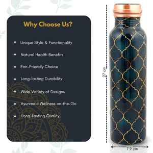 Bouteille d'eau en cuivre émaillé fabriqué à la main-Durable et étanche - Product Image 5