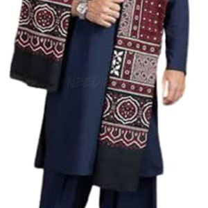 ผ้าพันคอผ้าฝ้ายปักด้วยมือสินค้ามาใหม่ผ้าพันคอ ajrak ทำมืองานฝีมือทำด้วยมือผ้าพันคอ ajrak มีเอกลักษณ์และมีสไตล์สำหรับทุกฤดูกาล - Product Image 6