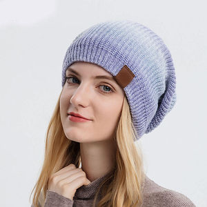 Gorro de punto con logotipo de diseño personalizado de tejido de algodón orgánico personalizado con bordado plano de logotipo - Product Image 5