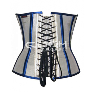 Corsé de satén de dos tonos personalizado con deshuesado de acero Sexy Fit Overbust Top vendedores de Pakistán - Product Image 6