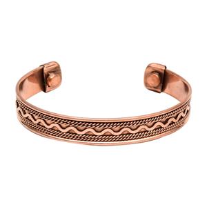 Pulsera de Salud de cobre puro hecha a mano para hombres y mujeres Brazalete de moda de metal sólido Precio de EE. UU. - Product Image 3
