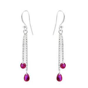 Look magnifique 925 argent Sterling rubis zircon cubique Look classique boucles d'oreilles pour femme filles bijoux faits à la main en gros - Product Image 1