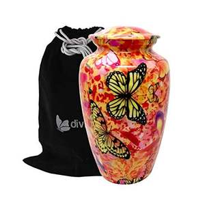 Urna Funeraria con Diseño de Mariposa, Accesorios para Ataúd, Decoración Conmemorativa de Estilo Americano en Metal, Excelente Regalo - Product Image 2
