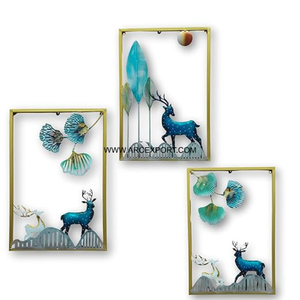 Artisanat suspendu pour la décoration intérieure pour salon chambre bureau mariage utilisation personnalisable Style moderne métal mur Art plaqué or - Product Image 1