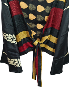 Ropa de playa Falda Top Ropa de Casa Sari corto Corbata de seda Top Mangas largas Regalo para su bata corta - Product Image 4