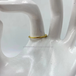 แหวนทองเหลืองชุบทองสุดคลาสสิกมีสไตล์สำหรับผู้หญิงผู้ชายและผู้หญิงใช้ได้หลากหลายสำหรับงานหมั้นในงานแต่งงานงานฝีมือระดับผู้เชี่ยวชาญ - Product Image 2