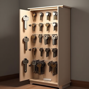 Key Cabinet 68 Key Home 1-Door H385xW265xD95mm ROTTNER - Product Image 3