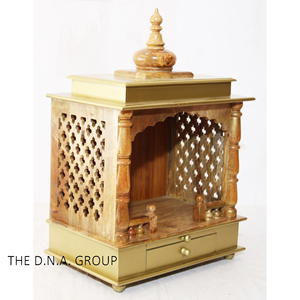 High Quality Handmade Indian Wooden Temple for Home Decor Wall Mount Worship Mandap With Drawer Diwali Thanksgiving Pooja Gift - Product Image 3