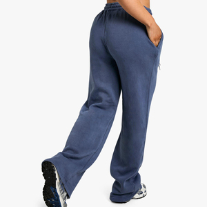 Pantalones de chándal acampanados de pierna ancha de gran venta OEM/ODM para mujer, cintura elástica con cordón, pantalones holgados de Hip Hop para correr - Product Image 2