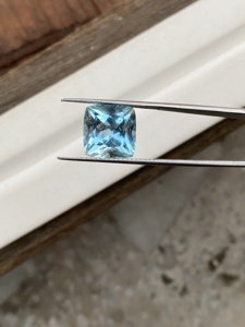 Piedra preciosa aguamarina Natural certificada Cojín cuadrado de 5,71 quilates Corte Blanco Azul Color impresionante Lustre Calidad Ópalo Esmeralda Suelto - Product Image 6