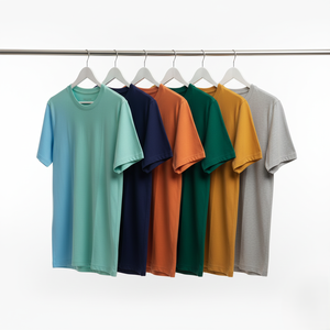 เสื้อยืดคอกลมแขนสั้นสำหรับทั้งชายและหญิงผ้าคอตตอนคอมบ์แห้งเร็วระบายอากาศได้ดี20สีสำหรับ100% โลโก้ออกแบบได้ตามที่ต้องการ - Product Image 1