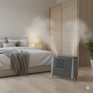 Déshumidificateur mural électrique gris avec réservoir d'eau de 2,2 L et garantie d'un an pour un usage domestique - Product Image 1