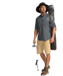 Camisas de Pesca de Alta Calidad para Hombre, Protección Solar, Manga Larga, para Viajes y Trabajo, UPF50+, con Bolsillos con Cremallera - Product Image 1