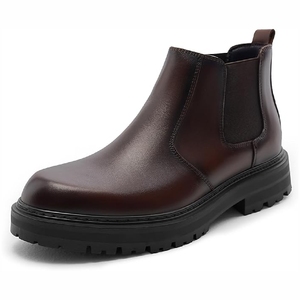 Brown Leather Shoes Comfortable Anti Slip Walking Style Breathable Casual Men's leather shoes - Product Image 3