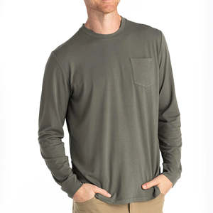 T-shirt à manches longues décontracté pour hommes couleur personnalisée col en O T-shirt à manches longues pour hommes à la mode respirant coupe ajustée t-shirts de pêche - Product Image 1