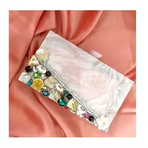 Premium Resin Ladies Evening Clutch Purse Gold Chain Stylish Box Bag for Wedding Events Party and Special Occasions - Product Image 6