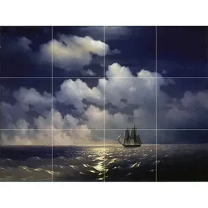 Brig MERCURY 24x18ภาพจิตรกรรมฝาผนังติดผนังห้องครัวและห้องน้ำ backsplash ศิลปะการตีกระเบื้องออกแบบสำหรับตกแต่งบ้าน - Product Image 1