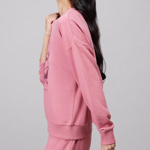 เสื้อสเวตเชิ้ตแขนยาวทรงหลวม คอกลม ทรงปกติ ผ้าฝ้าย 100% พิมพ์ลายดิจิทัลด้านหน้า ระบายอากาศได้ดี เหมาะสำหรับฤดูหนาว - Product Image 3